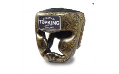 Боксерский шлем Top King Gold / Black "Snake Edition" Head Guard L