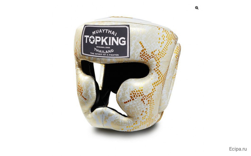 Боксерский шлем Top King Gold / White Snake Edition Head Guard L