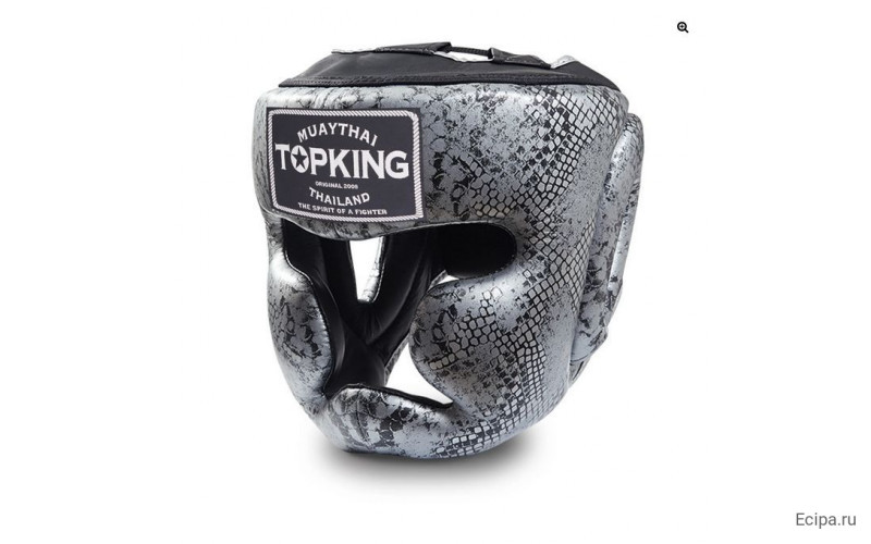 Боксерский шлем Top King Silver / Black Snake Edition Head Guard XL