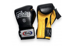Боксерские перчатки Fairtex BGV9 black yellow 10 oz