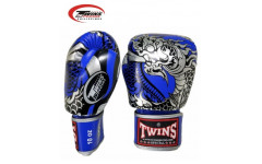 Боксерские перчатки Twins Special FBGVL3-52 Dragon blue silver 14 oz